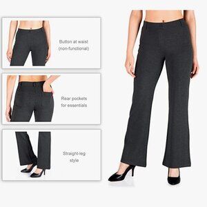 Yogipace, Belt Loops, Women's Regular Straight Leg Yoga Dress Pants, XLarge Tall